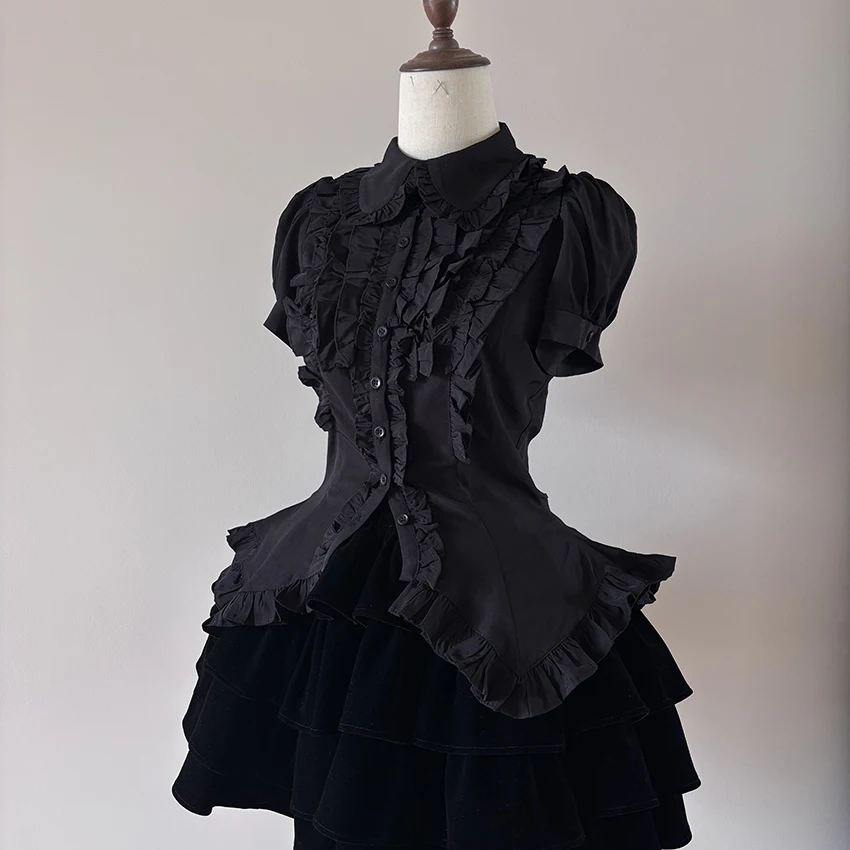 

~Tiana's Wardrobe~Doll-like Lolita Shirt With Ruffles/Adjustable Back Strap by FlowerFairyDaily PRE ORDER / 35 days