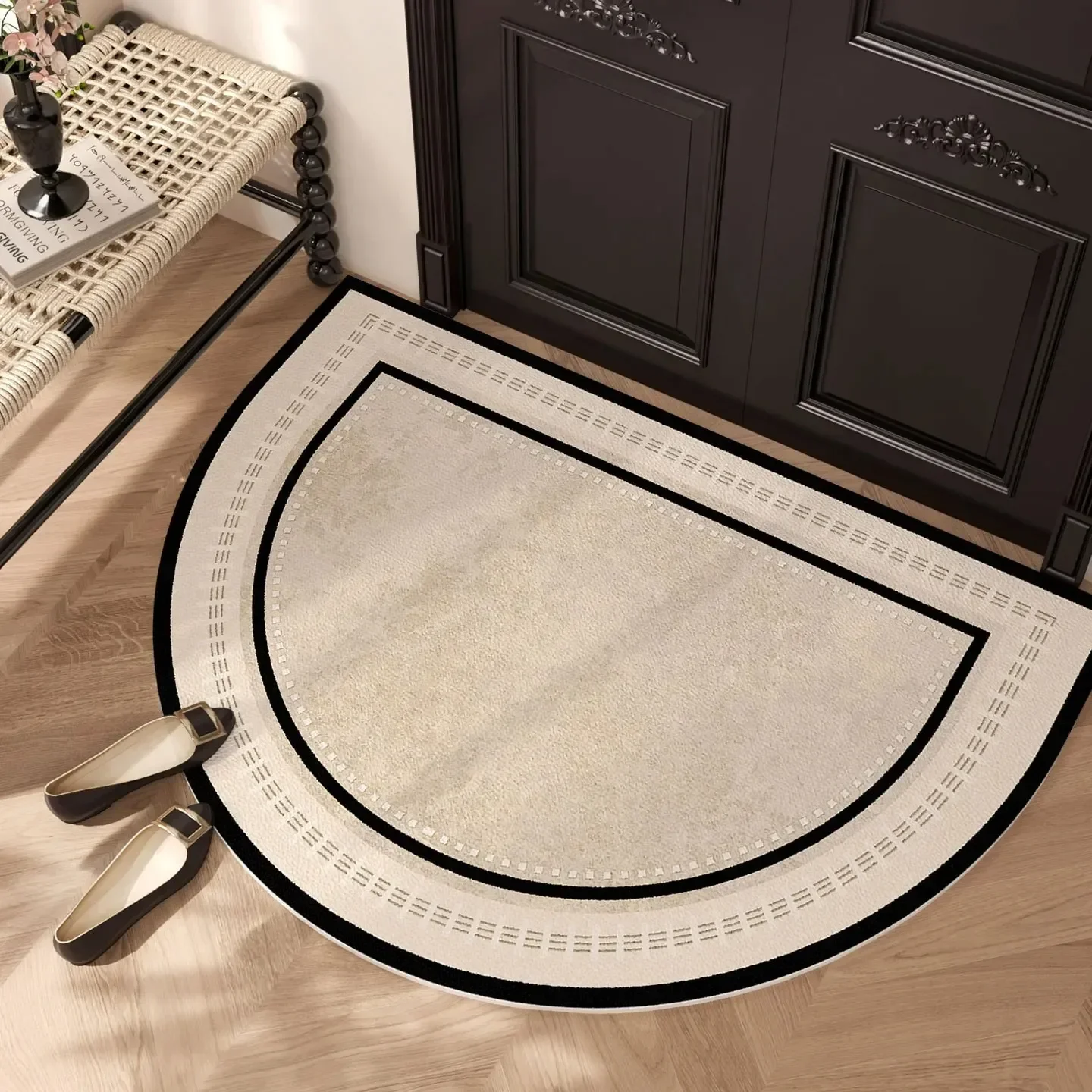 Semi Circle Entrance Doormat Non Slip Half Moon Floor Rug Modern Minimalist Entryway Carpet Kitchen Bedroom Home Decoration