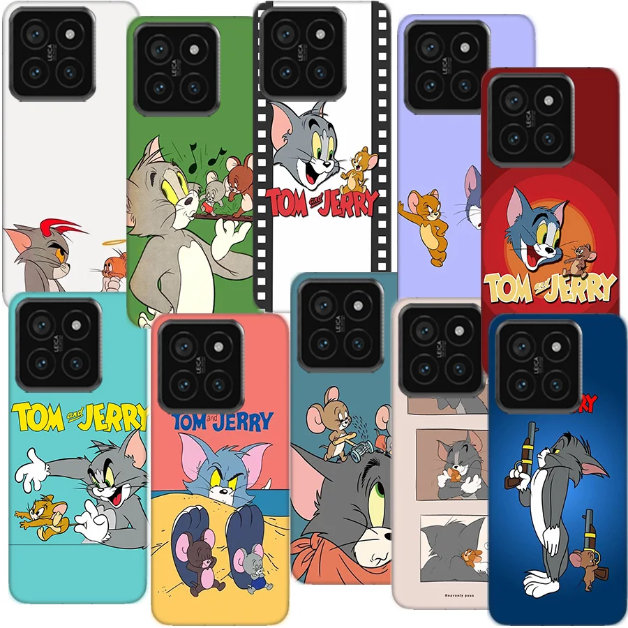 J-Jerry M-Mouse T-Tom Cat Clear Phone Case For Xiaomi Poco F6 F5 Pro F3 X5 X4 NFC F4 X3 GT M5 M5S M4 M3 Pro F2 F1 Cover Coque Ha