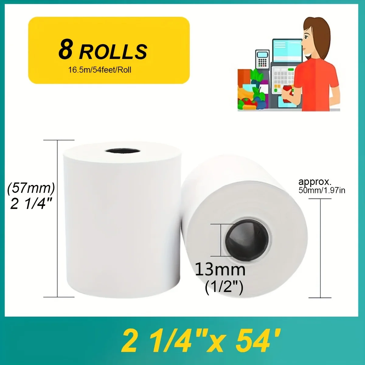 8 Rolls Thermal Paper 2 1/4\