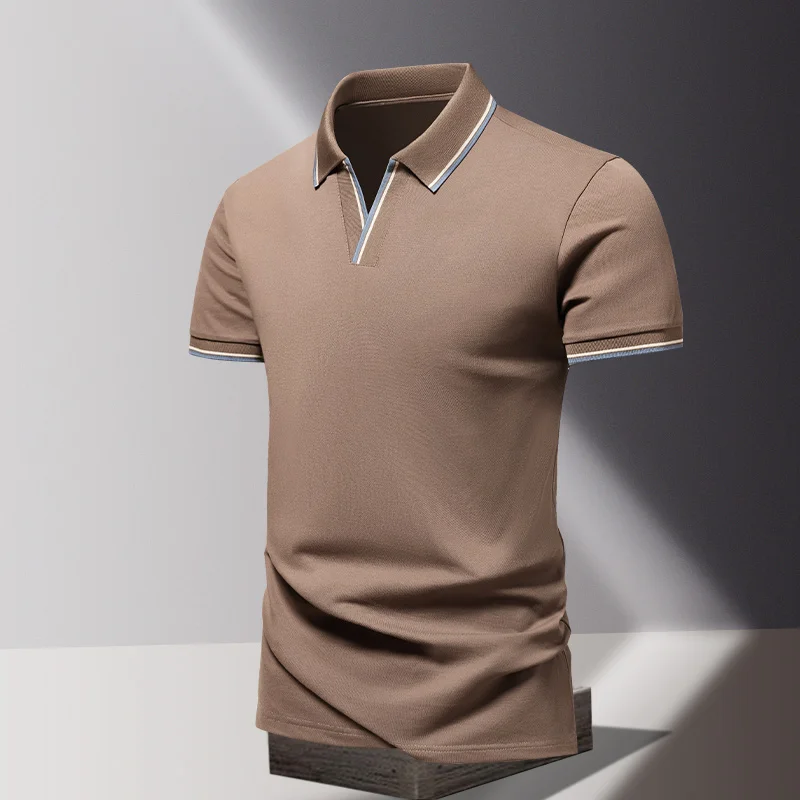 

POLO Shirt Men's Summer Fashion Ice Silk Quick Drying Short Sleeved T-shirt Solid Color Loose Casual Business Collar Top