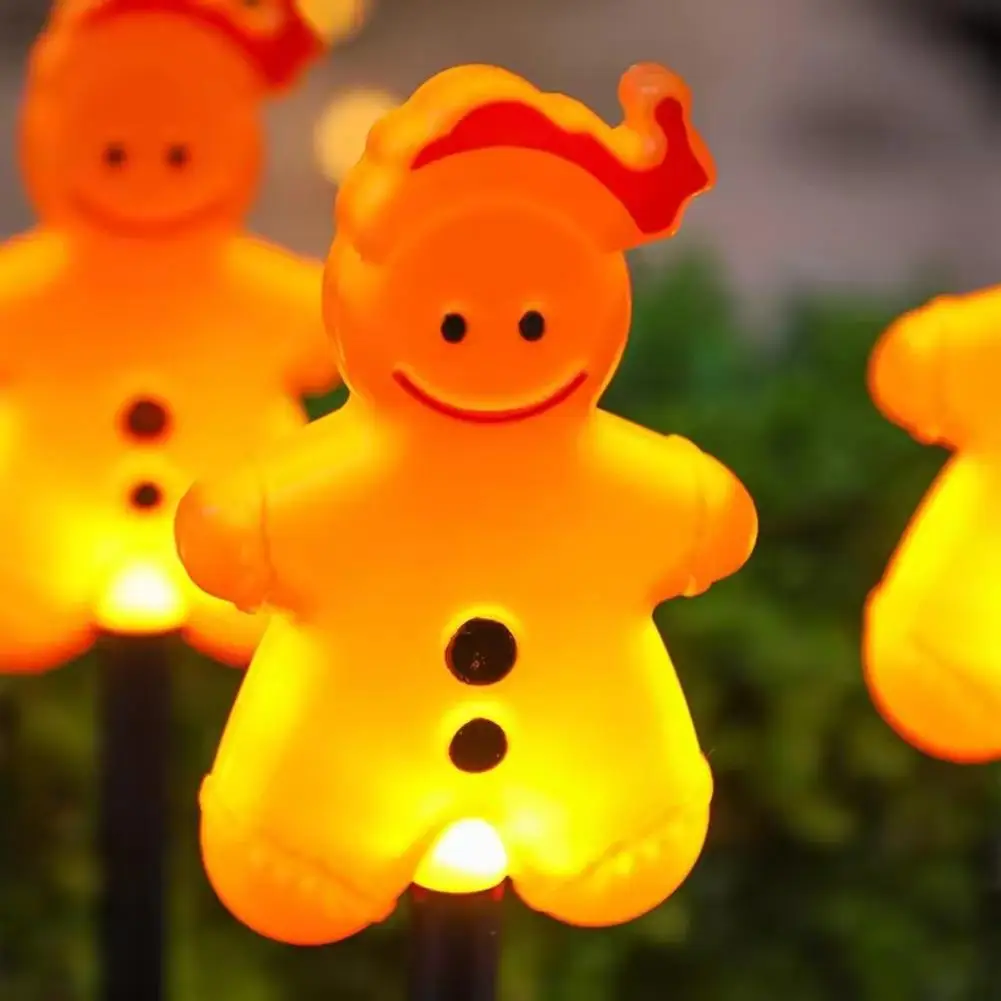 عيد الميلاد الأرض المكونات في أضواء الزنجبيل رجل سانتا كلوز في الهواء الطلق المنزل فناء الحديقة الديكور الشمسية الطابق المقبس أضواء الحديقة #5