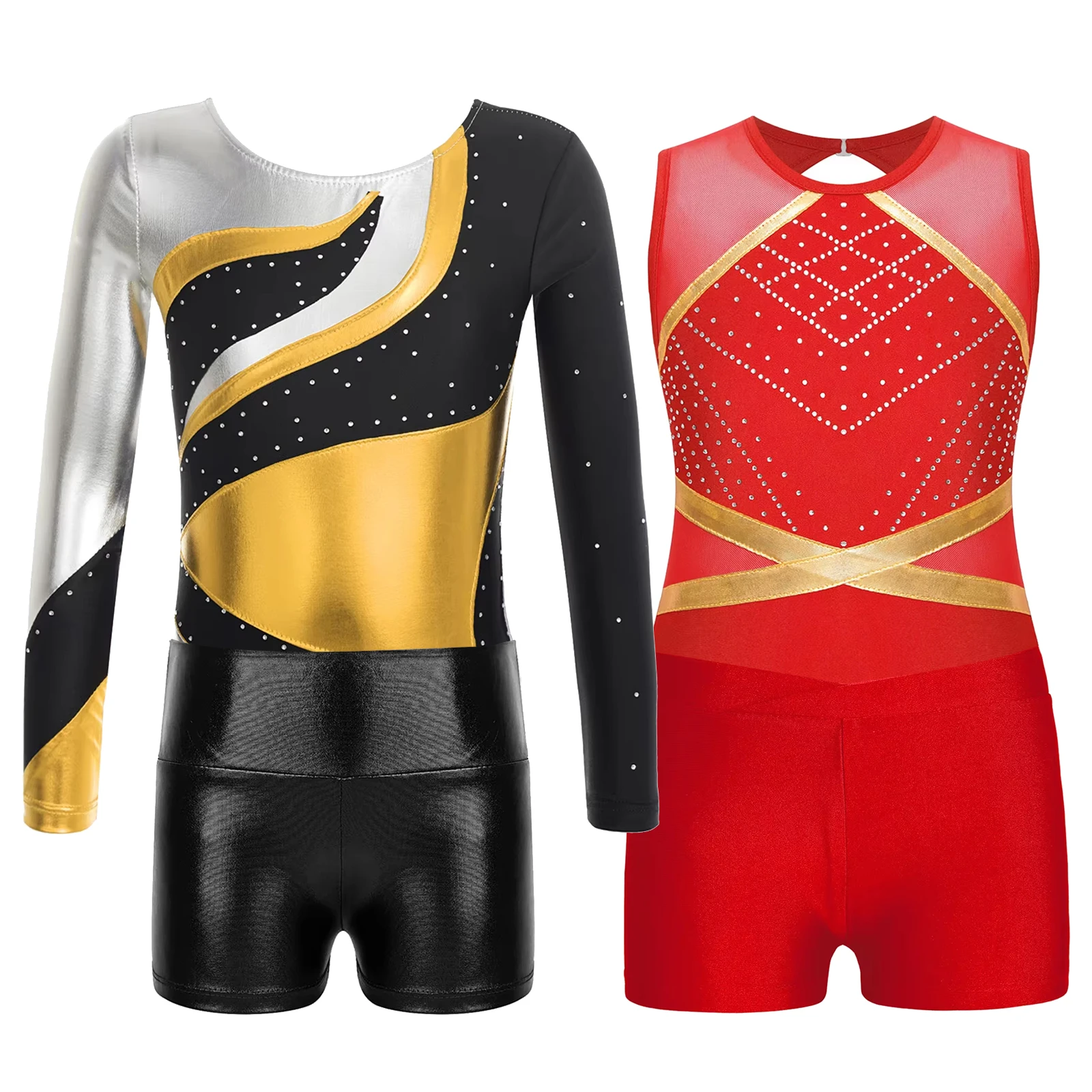 

Children Ballet Dance Clothes Set Outfits Kids Gymnastics Leotards Jumpsuit with Shorts Dancewear Sets for Girls Yoga Unitard