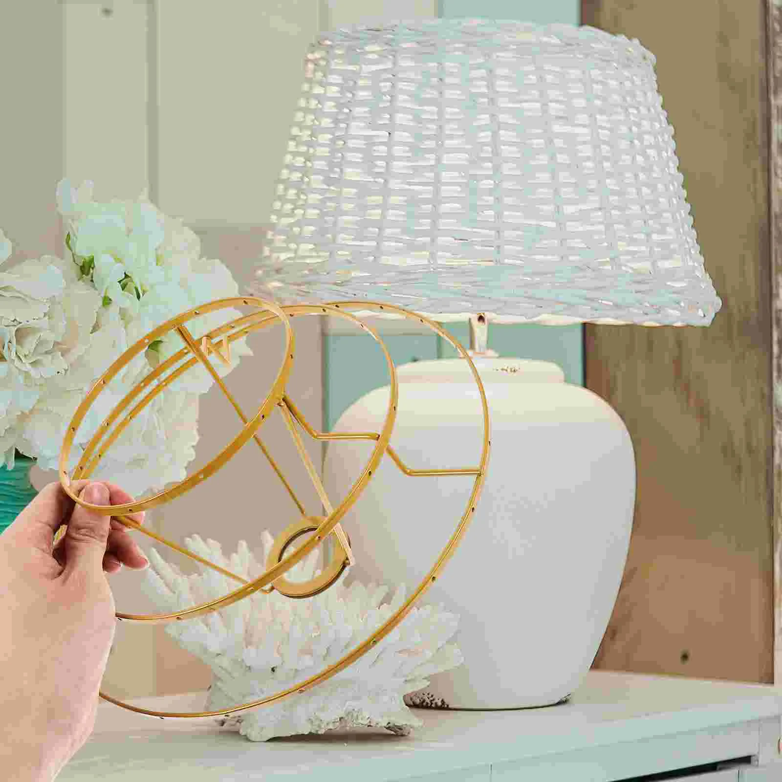 Light Stand Table Lamps Shade Holder DIY Ring Cage Guard Ceiling Fitter Metal Support Fix Lampshade