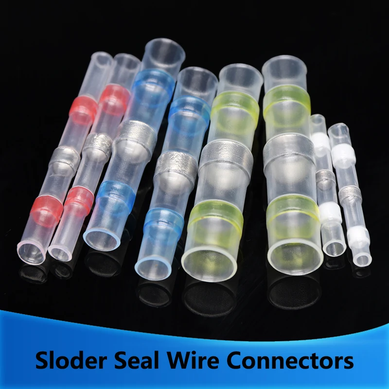 Solder Seal Wire Connectors Waterproof Electrical Cable Terminals Heat Shrink Tube Electrical Butt Splice Kit