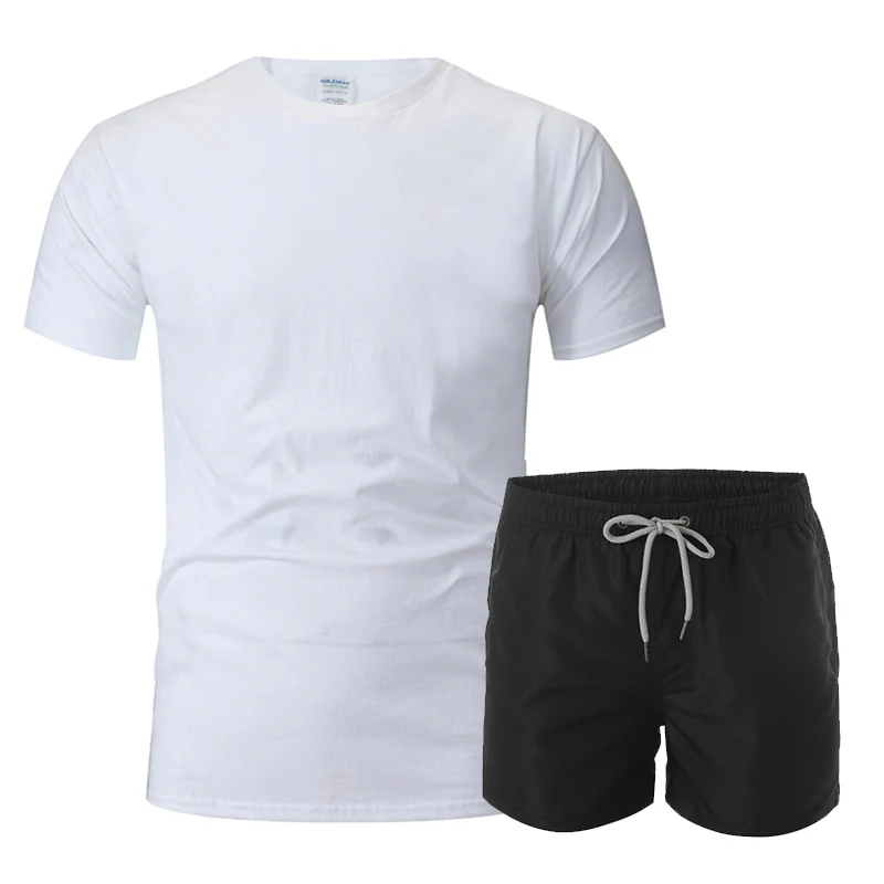 Fashion Summer 2023 new men's casual sports trend suit short-sleeved shorts five pants two-piece suit