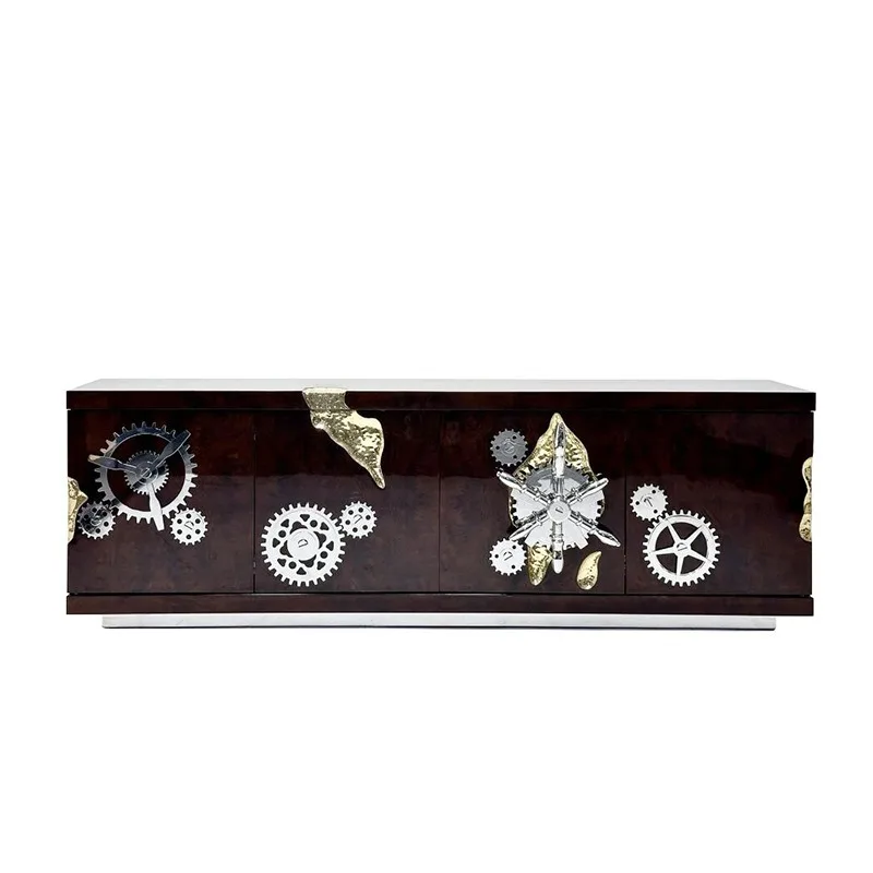 Luxury Stainless Steel Villa Mansion TV Cabinet Premium Side Cabinet