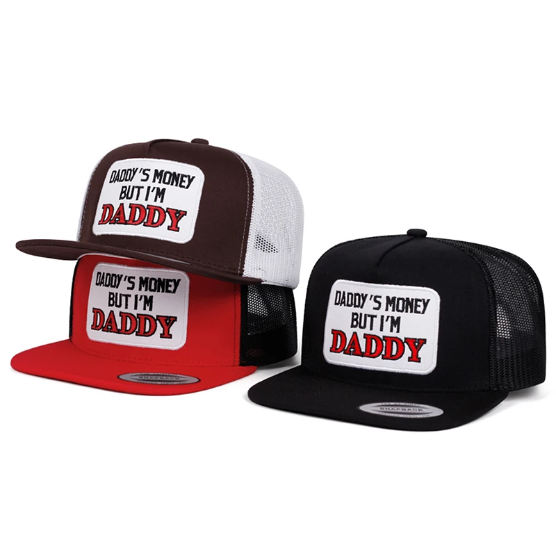 2026 Fashion New Mesh Hat DADDY Embroidered Hip Hop Hat Outdoor Daily Decoration Sunshade Hat Unisex Flat Edge Hat Baseball Hat