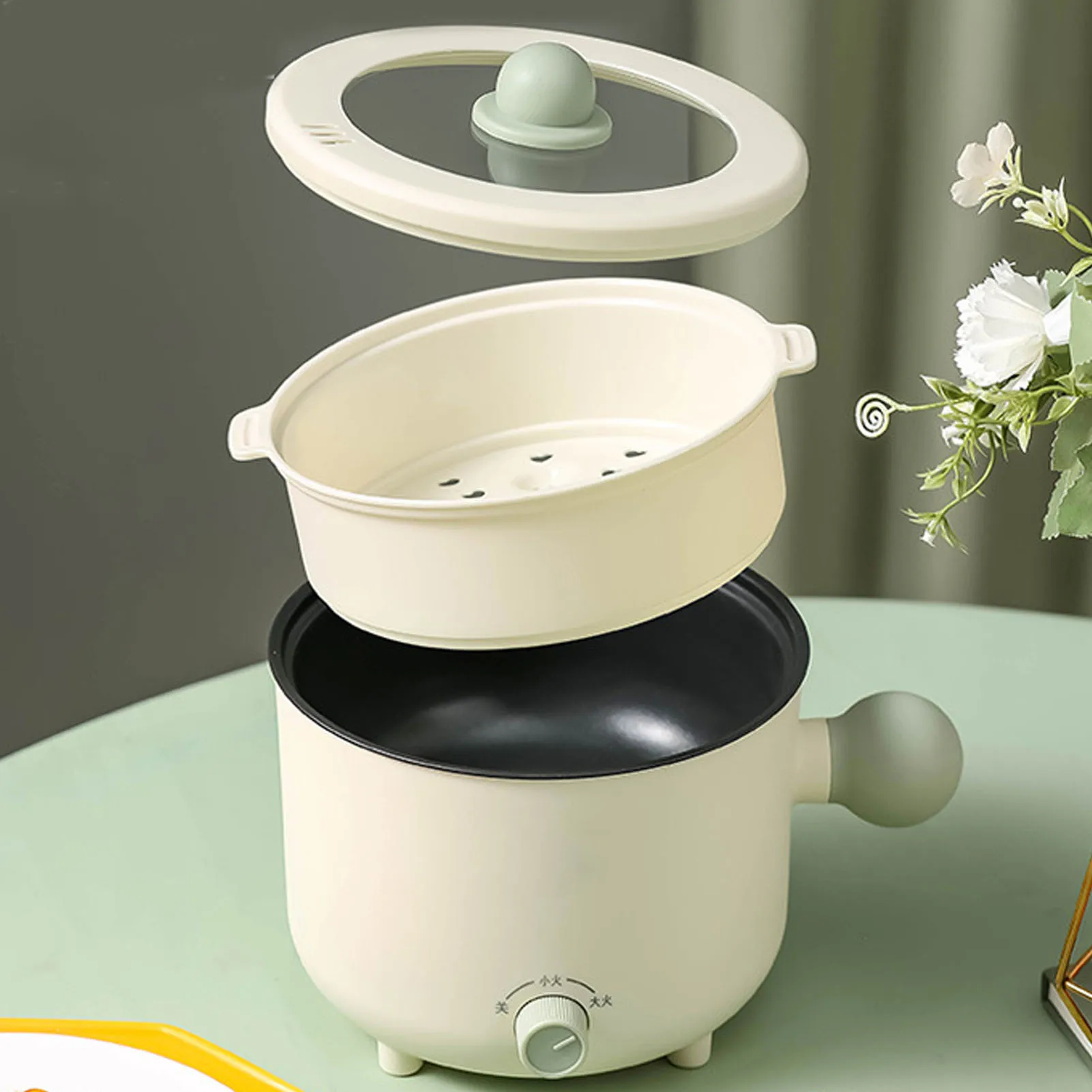 Small Electric Cooker Mini Noodle Heating Pot Multifunctional for Student Dormitory Household 220V Dormitory Noodle Cooker