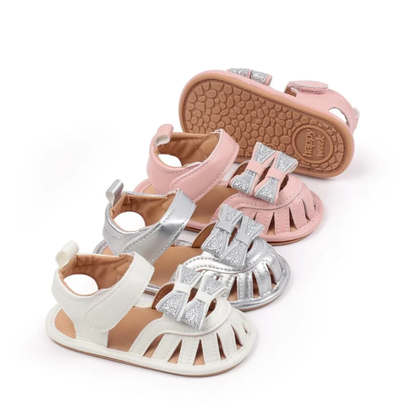 Baby Walking Sandals 2026 New Korean Version Bow Child Soft Single Anti Slip Princess Sandals Children's Home Walking Shoes