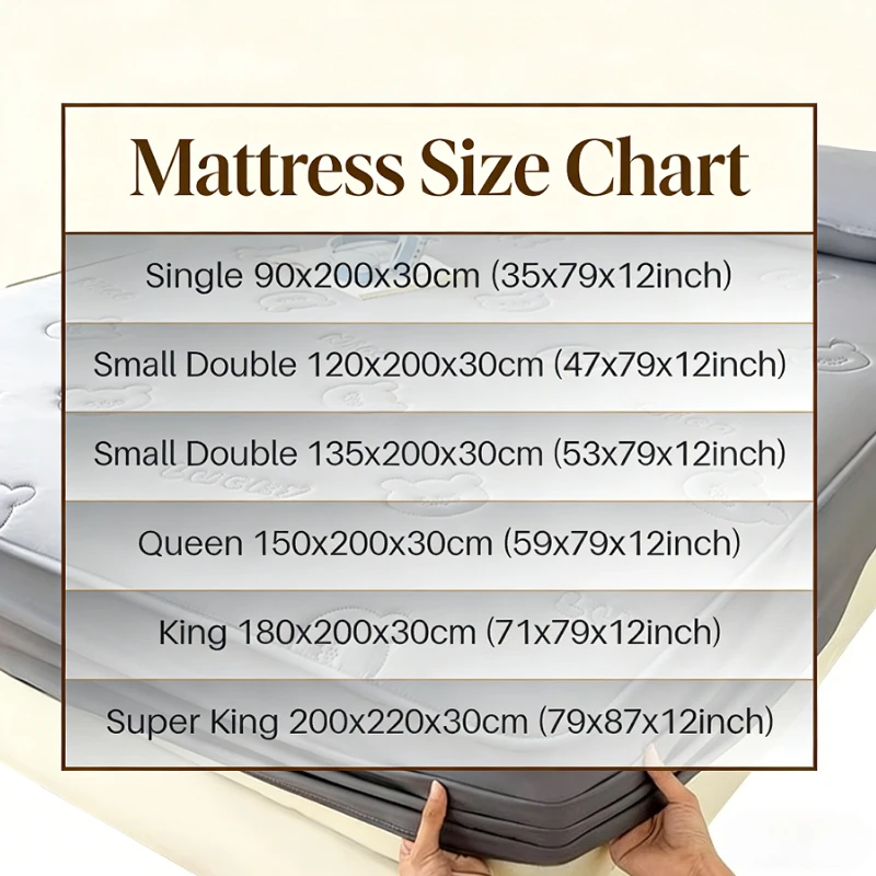 Ultrasonic Quilted Queen Fitted Sheet Waterproof King Mattress Protector with Elastic Band Anti-Mite Soft Breathable Bed Cover view 6
