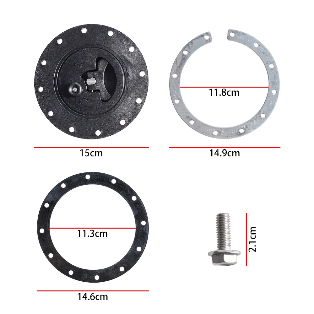 Car modification, accessories, universal fuel cell gas tank refueling cover with nuts, aluminum fuel tank cover