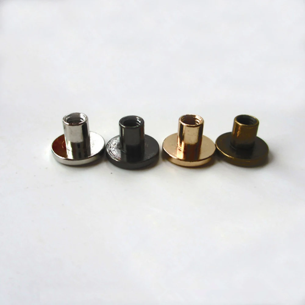 10 pcs 5/6.5/8mm Bookkeeping Clothes/Bag/Shoes Cloth Button Strap Rivets Screw Round Head Screws Leather Craft Solid Nail Bolt