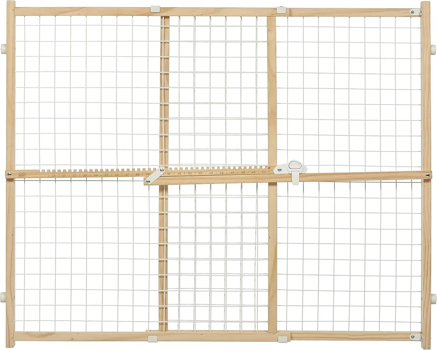 

Expandable Pet Safety Gate, Wood Frame with Powder Coated Wire Mesh, Adjusts 29-50 Inches Wide, 32 Inches Tall