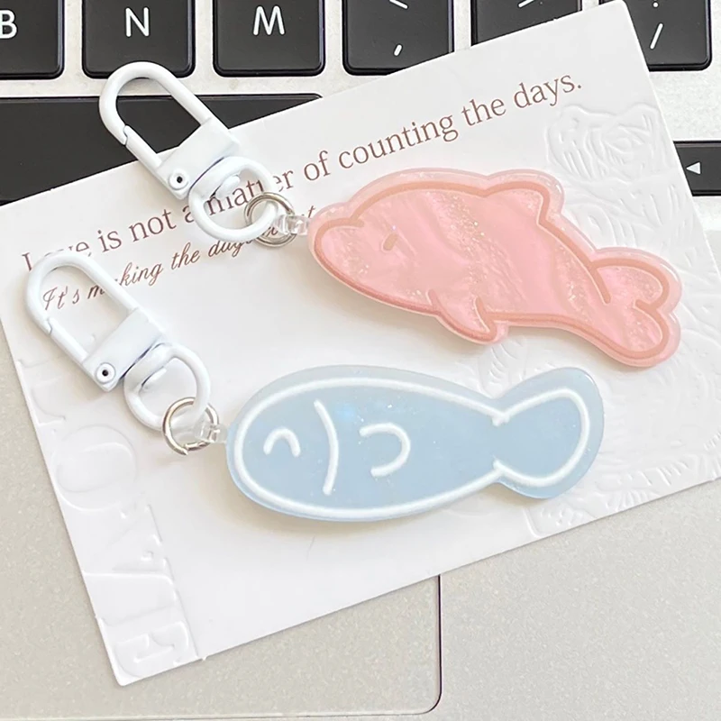 Cute Fish Dolphin Key Chain Animal Pendant Key Ring Backpack Car Charms Decoration Bag Accessories