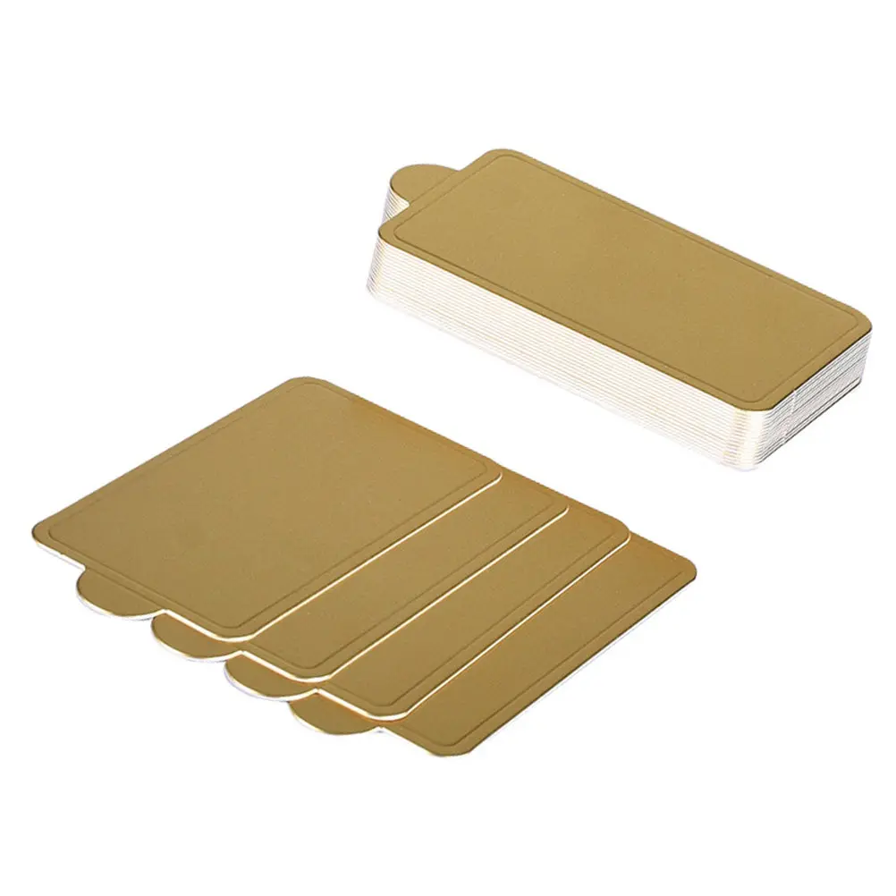 100Pcs Golden Mousse Cake Base Cake Board Cardboard Large Disposable Serving Tray for Cupcakes Desserts Parties Weddings