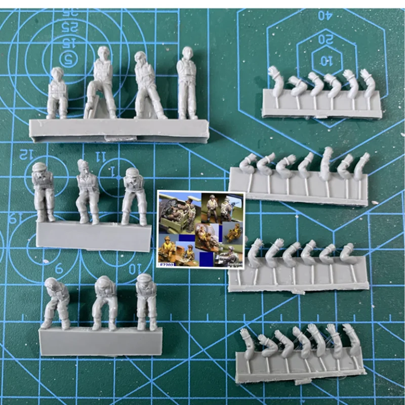 Масштаб 1/72, военная фигурка из смолы, модель в сборе, комплект, группа бомбардировщика, 10 человек, несобранные неокрашенные игрушки «сделай сам», бесплатная доставка