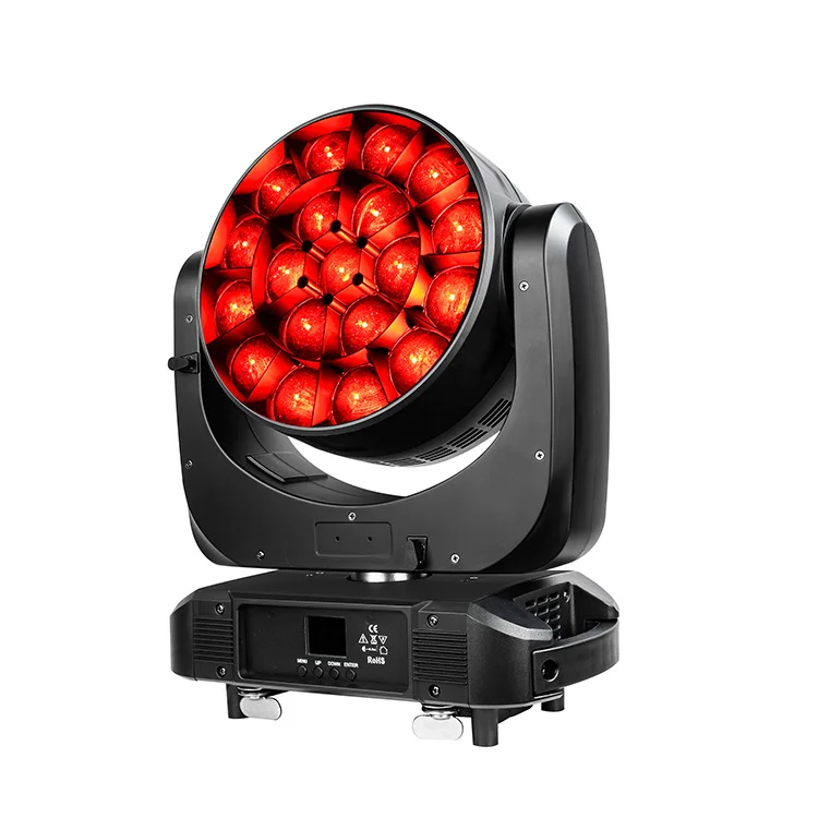 19x40W RGBW Quad LED Moving Head Stage Light  Equipment with Zoom and Bee Eye Effect