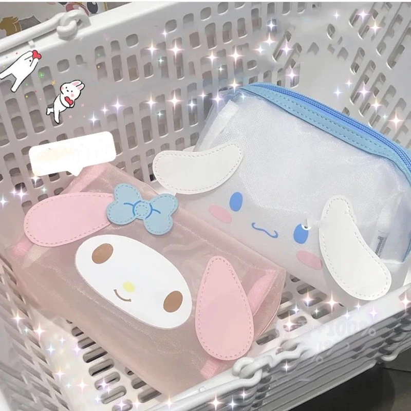 

Sanrio Kawaii Anime My Melody Pen Bag Cute Sweet Cinnamoroll Cartoon Large Capacity Pencil Case Cosmetic Bag Lovely Gifts Girls