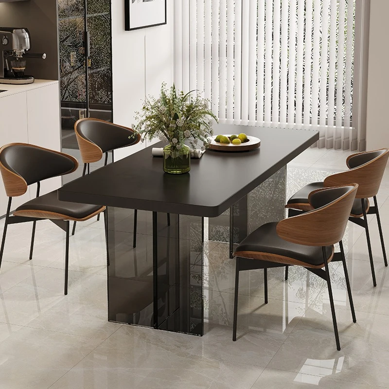 retro high-end dining table modern simple thickened slate Dining table household luxury comedores de 4 sillas kitchen furniture