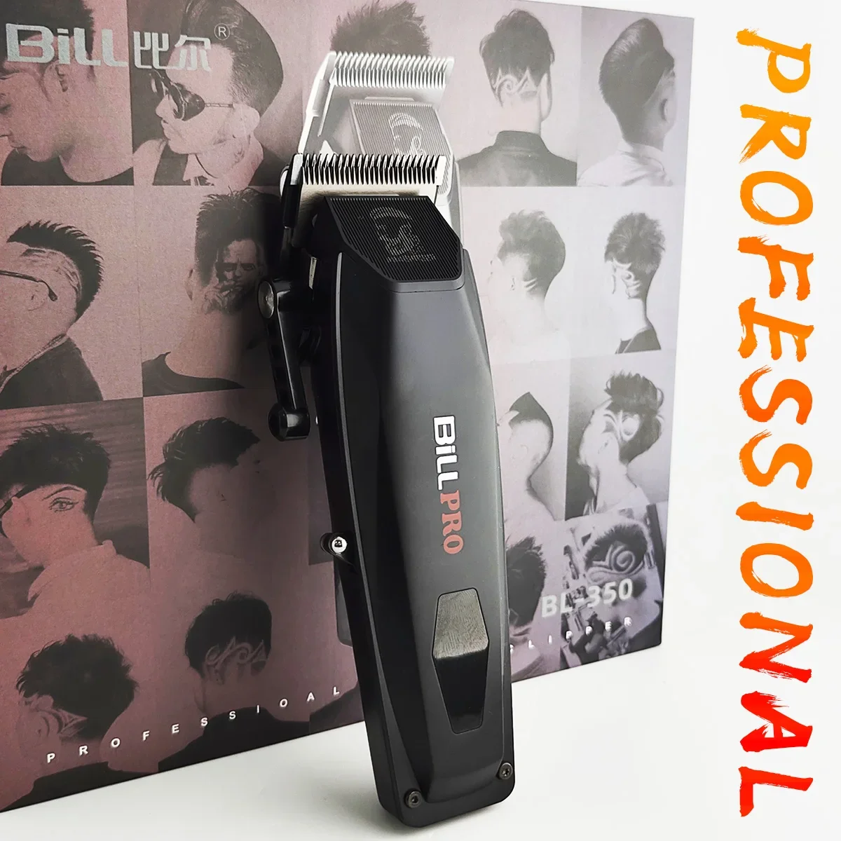 BiLL PRO BL350 Actual New Professional Gradient High Power Oil Head Hair Clipper 7500RPM  High Speed Hair Salon Cutting Trimmer