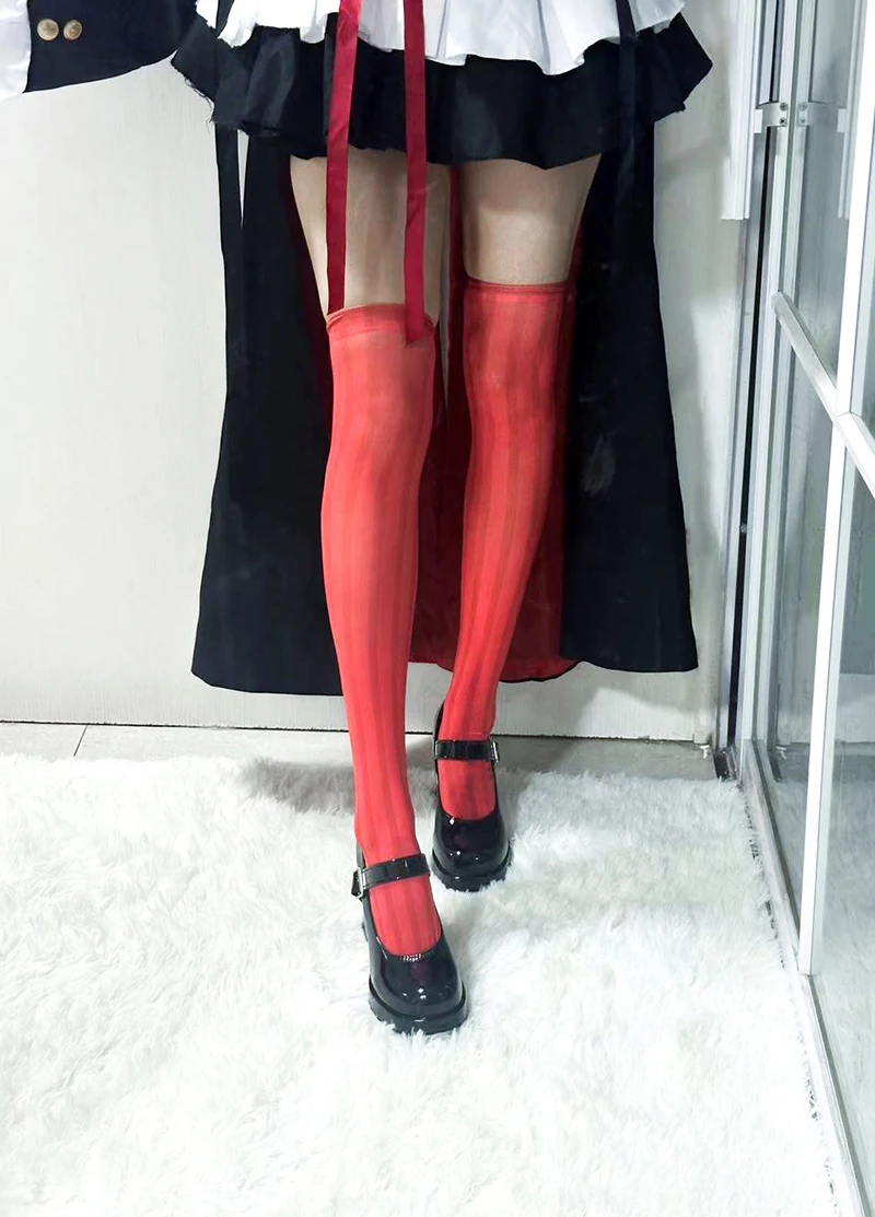 

Thigh socks red striped anime stockings sexy fashion sweet Lolita JK calf socks cute girl Halloween party comic-con Cosplay