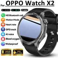 OPPO nuevo reloj X2 Bluetooth llamada reloj inteligente hombres GPS deportes Fitness ritmo cardíaco AI asistente de voz relojes inteligentes Android IOS