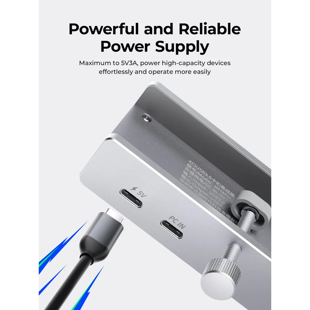 ORICO 5-in-1 USB3.0 Hub 5Gbps Type C Multiport Expander with 3 USB-A Data Ports Accessories for Office Staff College Students