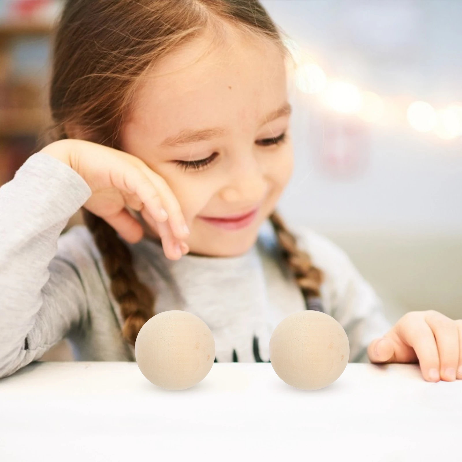 10 pçs grandes contas de madeira não porosas bolas de madeira redondas sólidas para projetos de artesanato crianças diy pintura decoração bolas de artesanato de madeira