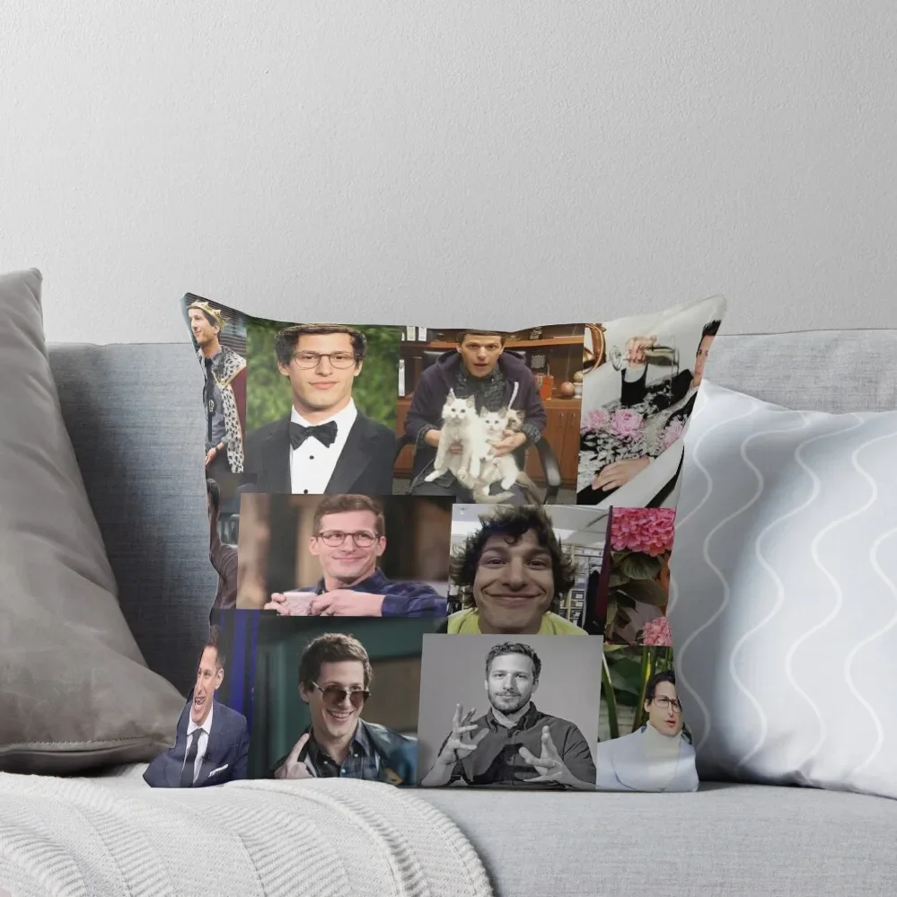 

Andy Samberg (jake peralta) pic collage Throw Pillow sleeping pillows pillows decor home Cushions For Decorative Sofa pillow