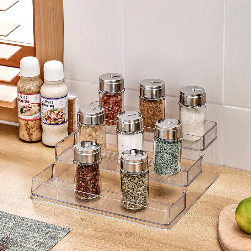 Kitchen Seasoning Organizer box 3 Tier Desktop Perfume Shelf Acrylic Cosmetic Organizer Perfume Storage Rack Doll Display Stand