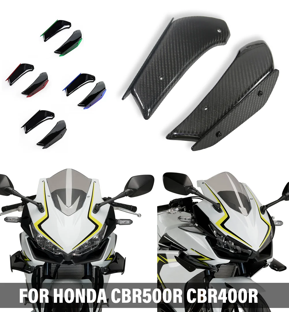 

ДЛЯ HONDA CBR500R 2019-2023 CBR400R 2019-2023 модифицированный передний фиксированный ветровой крыло, сервант, аэродинамический комплект спойлера с крыльями