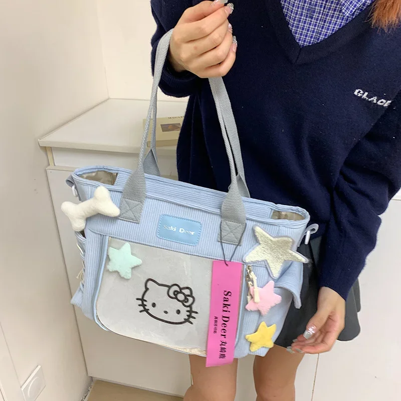 Sanrio Hello Kitty süße süße Handtasche Cartoon Mode einfache Spice Girls Shopping große Kapazität Schulter Messenger Bag