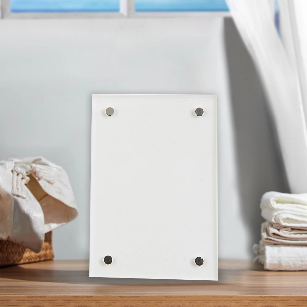 Acrilico Desktop Display Frame Table Card Sign Collection Photo-Protect Holder Album magnetico cartolina-espositore decorazioni per la casa