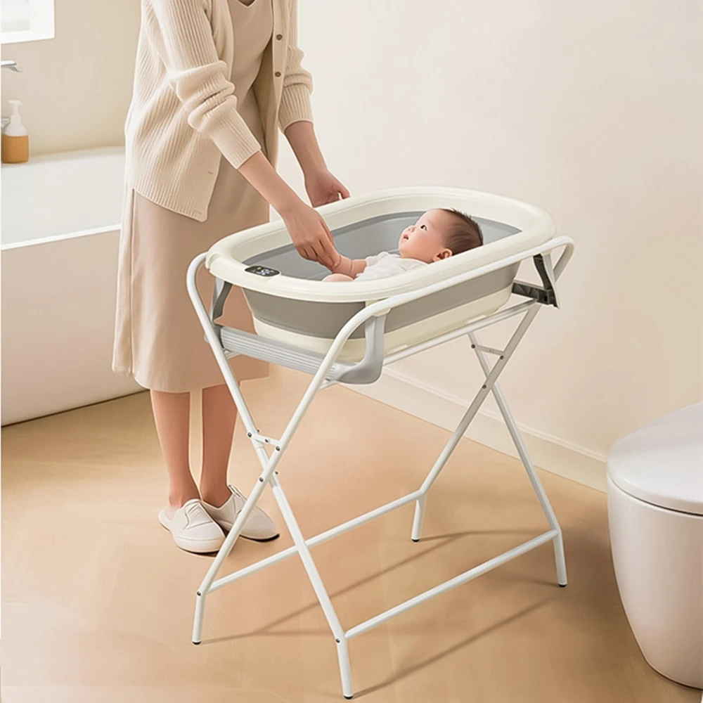 

Real Time Temperature Collapsible Baby bathtub stand Bathtub set Baby bathing and nursing table Clothes rack high-capacity
