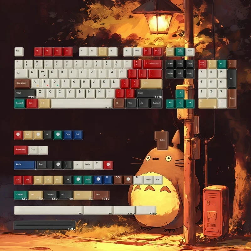 

Soft Jade Mixed Lamp Theme Keycap Mist Transparent Skin Friendly Touch PC Material Complete Set Customized Cherry Height 149 Key