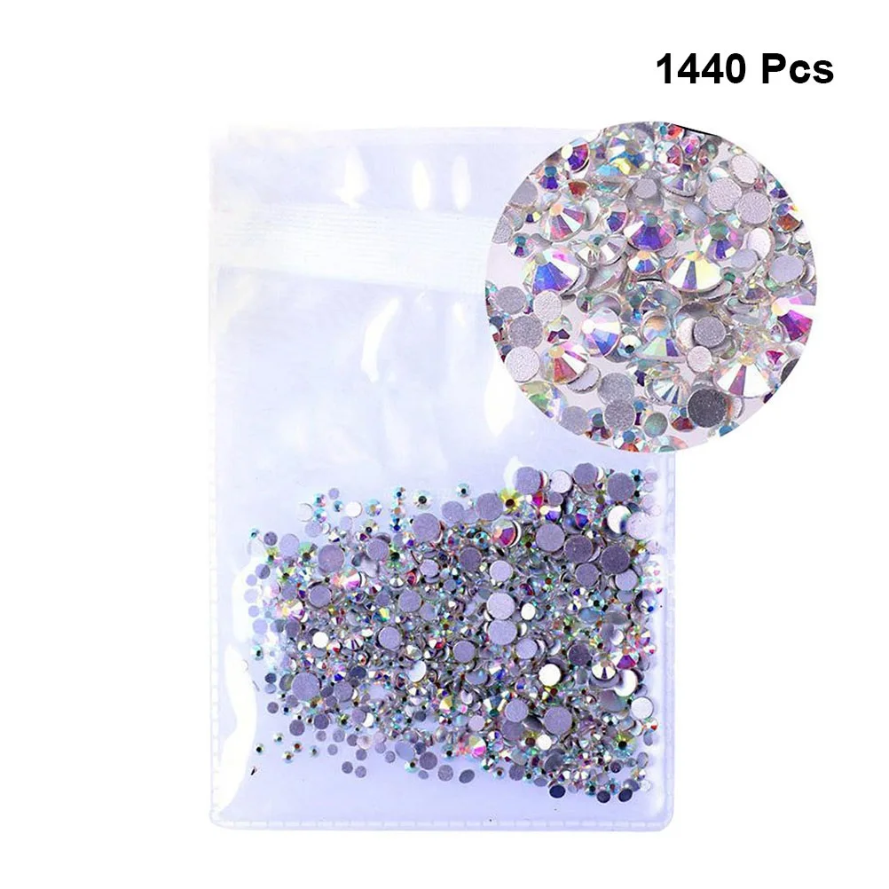 

1440 шт., 2,0 мм, хрустальные стразы, круглые, с плоской задней частью, декор для дизайна ногтей, разноцветные 3D украшения для одежды, обуви, сотового телефона