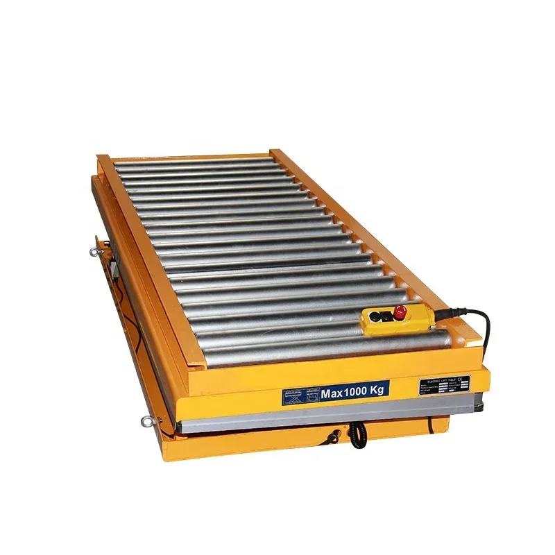 Piattaforma elevatrice idraulica con rullo