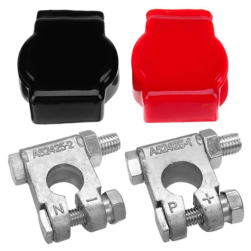 

ABHX-Battery Terminals(Heavy Duty) Battery Terminal Negative & Positive With Plastic Cover Made Of Lead Alloy Kit