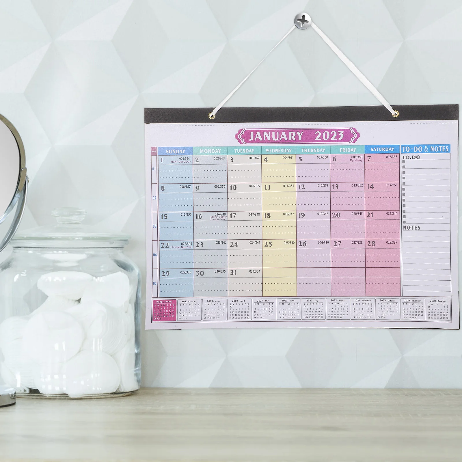 

Бытовой настольный календарь 2023, настенный календарь, простой дизайн, материал из плотной бумаги, практичные канцелярские товары, ежемесячный декор