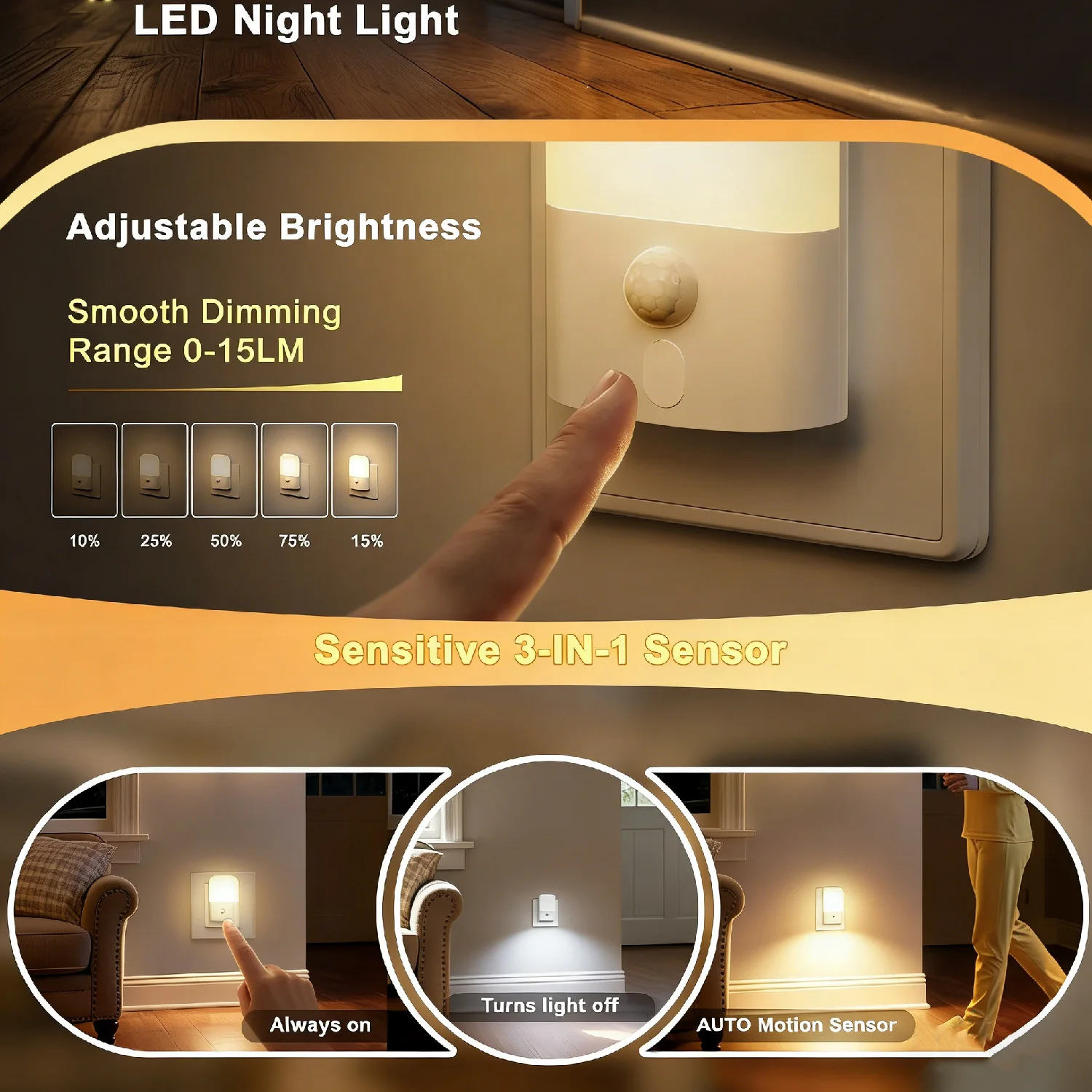 Adjustable Plug-In Dusk-to-Dawn Night Light 2
