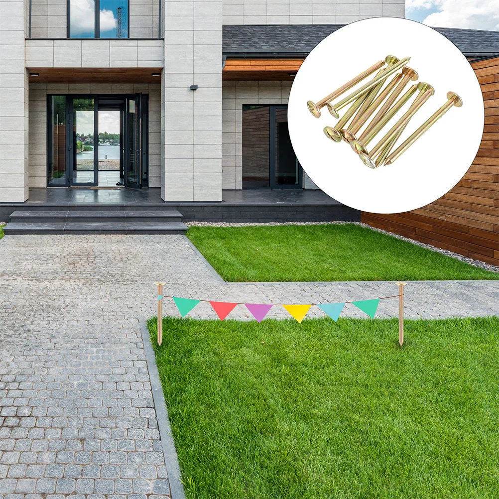 

12Pcs Corrosion Resistant Ground Survey Stakes Stainless Steel Property Markers for Lawn Garden Outdoor Fixing Applications