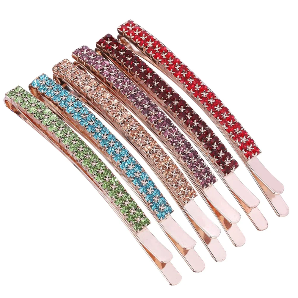 

6Pcs Rhinestone Hairpins Crystal Clips for Women Elegant Accessories Wedding Party Hair Decorations Stylish Hairpins
