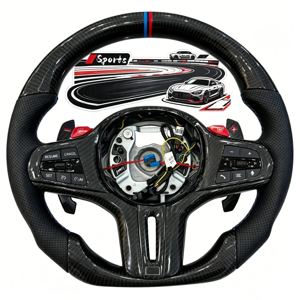 M Sport Carbon Fiber Steering Wheel for BMW F30 F40 F44 G30 G38 G01 G02 G05 G06 G07 G08 G18 G20 G21 G22 G24 G26 G80