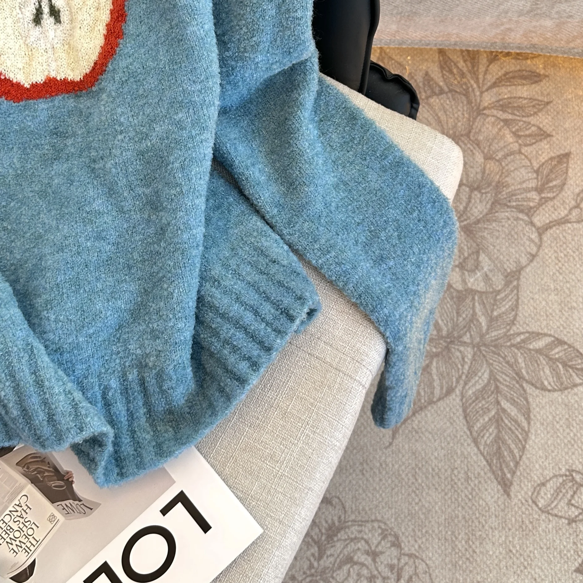 

Sweet Younger Fce round Ne Pullover Thiened Long Sve Casual Knitted Sweater Women Autumn Winter Soft Comfy Versatil...