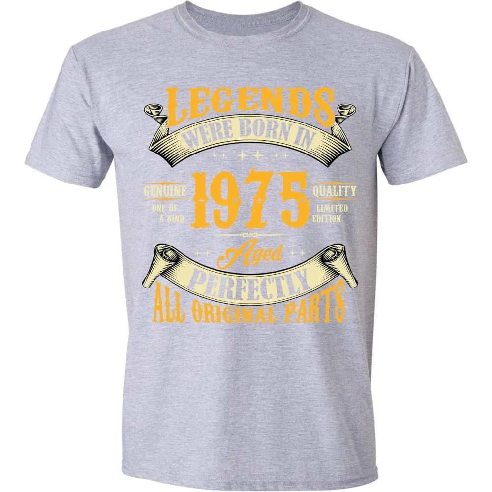  1975 خمر عيد ميلاد قميص 50th سنة أسطورة ولد الجرافيك القطن المحملة للرجال لينة مضحك الرجعية هدية فكرة أبي الزوج العم قميص #4