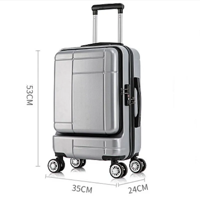 20 Inch Business Model Front Opening Multifunctional Business Luggage Trolley Case Boarding Case Password Suitcase 24X35X53CM