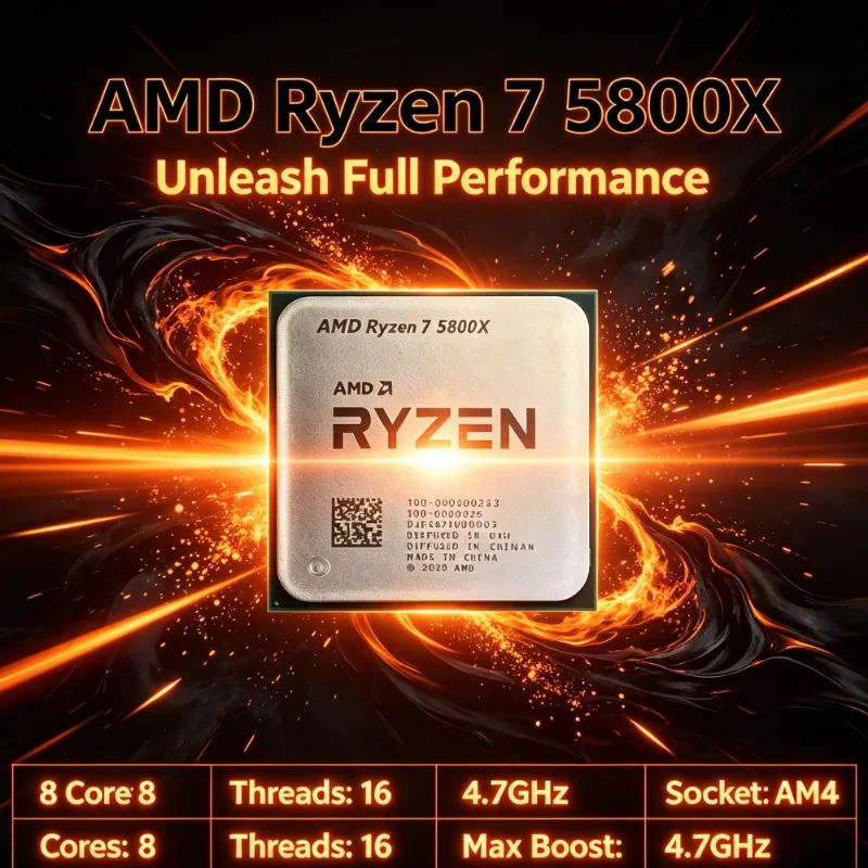 High Performance AM4 Socket CPU Ryzen7 5800X 32M Large L3 Cache