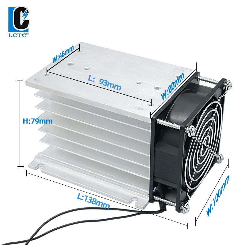 선풍기 포함 LCTC 라디에이터, SSR 3 상 솔리드 스테이트 릴레이, SSR 방열판 선풍기, 40A H-110