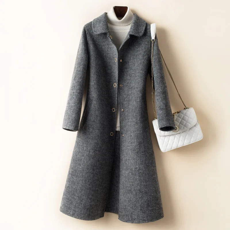 

Nice Winter woolen coat women Double-sided long wool coat Pop Korean Outerwear Manteau Femme Hiver Elegant Casaco Feminino P4